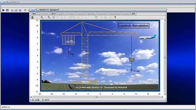 SimPlot - Animation - Bilder - Simulation - Kran - Lastkran - Last - Lasthub - Simulieren - Grafik - Bilder - Grafiken