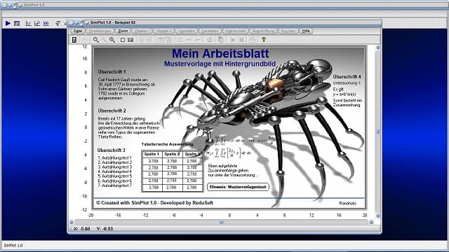 SimPlot - Animation - Bilder - Simulation - Arbeitsblatt - Hintergrund - Schaubilder - Infografik - Mathematik