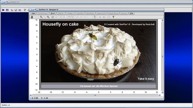 SimPlot - Animation - Bilder - Simulator - Torte - Kuchen - Fliege - Grafik - Bilder - Grafiken - Bild - Grafikanimationen - Präsentationen