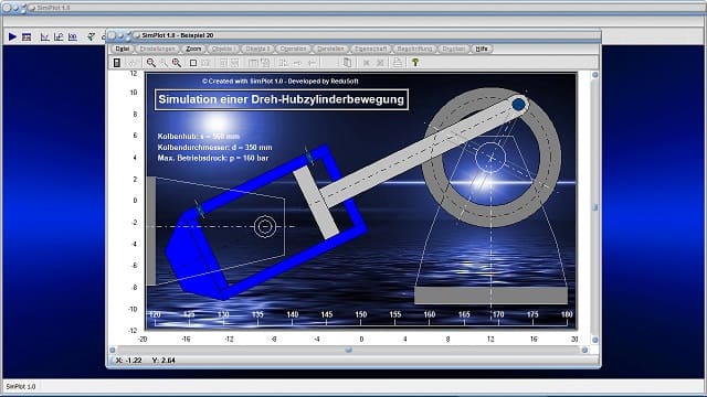 SimPlot - Animation - Bilder - Simulator - Hubzylinder - CAD - Bewegung  - Grafische Illustration