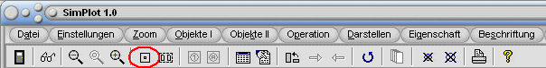 SimPlot - Graph - Bedienung - Menü - Befehle - Vergrößern - Verkleinern