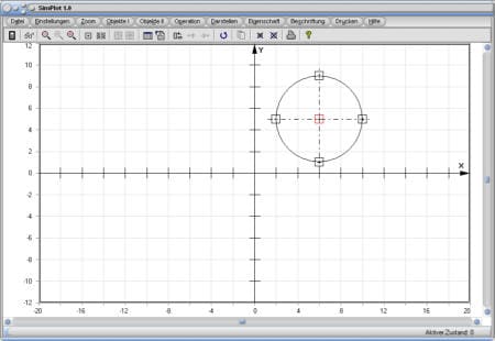 SimPlot - Grafik - Kreis zeichnen - Messen - Koordinaten - Mittelpunkt - Radius
