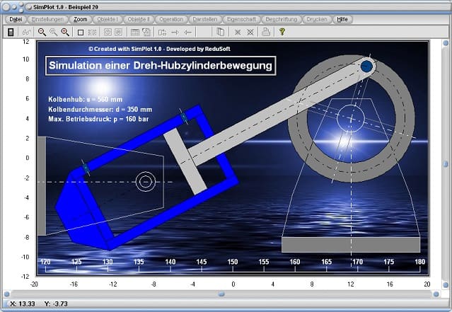 SimPlot - Software - Simulationsablauf - Modelle - Ablaufsimulation - Hebel - Gelenk