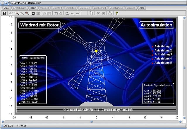 SimPlot - Simulationsablauf - Modelle - Ablaufsimulation - Windrad - Flügel - Animation
