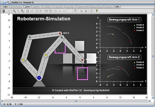 SimPlot - Bewegte Bilder - Simulation - Roboter - Roboterbewegung - Roboterarm - Bewegung