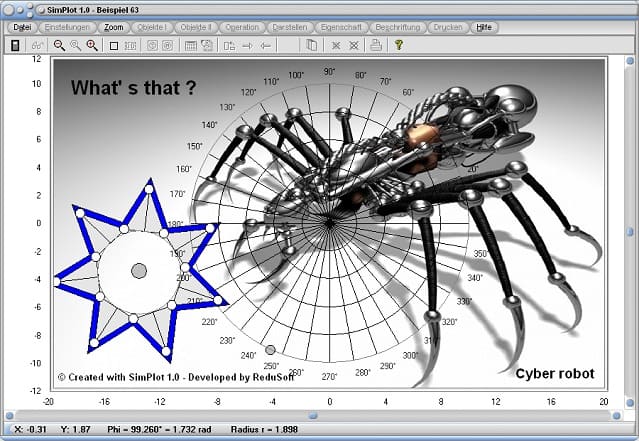 SimPlot - Animationen - Simulationen - Grafik - Vielecke - Kreisdiagramm - Kreisbahn - Technik