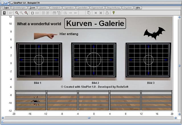 SimPlot - Animation - Spinne - Kurve - Galerie - Bewegung - Bilder - Fledermäuse - Gitter