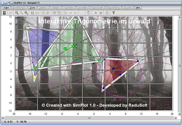 SimPlot - Animation - Dreieck - Geometrie - Schwarz - Weiß - Wald - Kreis - Inkreis - Umkreis