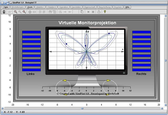 SimPlot - Software - Bildschirm - Projektion - Animation - Simulationen - Pfeile - Bilder - Balken