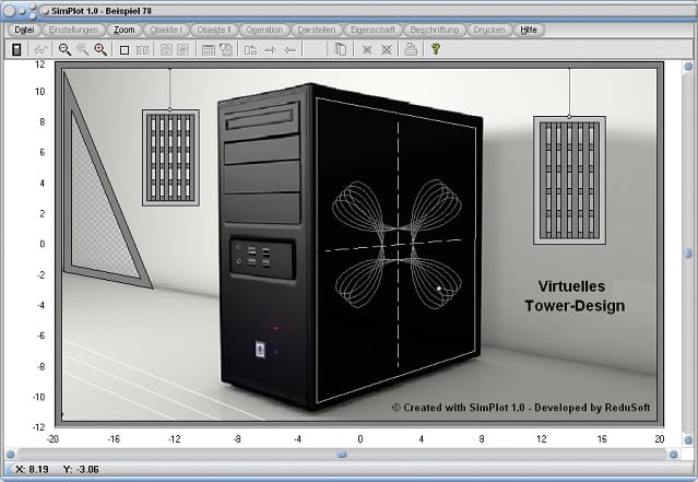 SimPlot - Grafik - Funktion - Plotten - Funktionsgraph - Kurven - Animation - Tower - PC - Computer