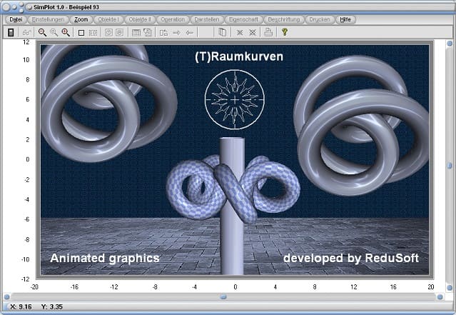 SimPlot - Abstrakte Kunst - Mathematik - Physik - Raumkurven - Grafik - Animation - Bilder