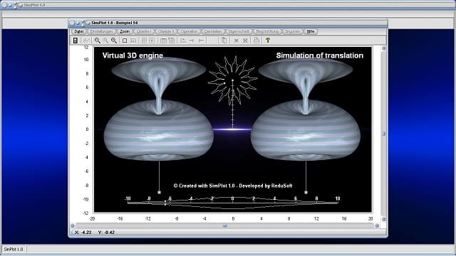 SimPlot - Software - Programm - Simulation - Simulieren - Animation - Berechnen - Rechner - Grafisch - Grafiken - Plotten - Animieren - Animiert - Umformung - Umformen - Position - Richtung - Positionierung - Positionieren