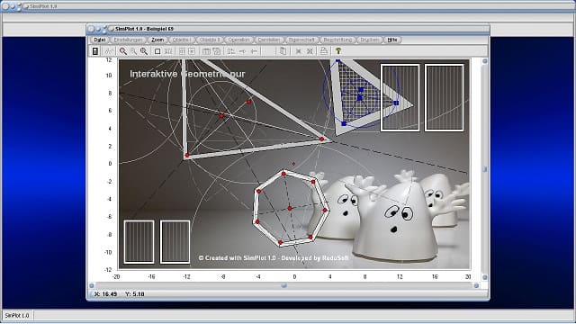 SimPlot - Software - Programm - Rechner - Graph - Zeichnen - Grafik - Abbildung - Vorführungen - Analyse - Grafische Elemente - Figuren - Formen